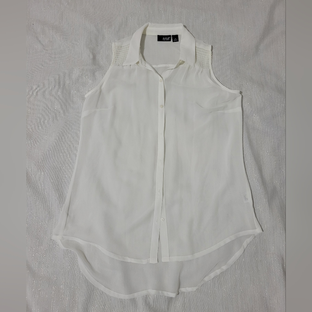 Creamy, white sheer blouse
